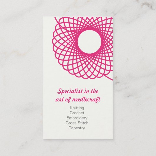 Breiende handwerkvisitekaartjes visitekaartje (Achterkant)