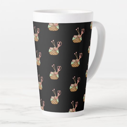 Breimandje Patroon Monogram Latte Mok (Rechterhoek)