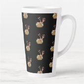 Breimandje Patroon Monogram Latte Mok (Rechts)