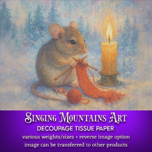 breimuis rustieke winterdecoupage tissuepapier