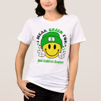 Brein Disabilities Awareness Ribbon Support Giften Tri-Blend Shirt