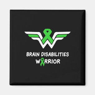 Brein Disabilities Awareness Warrior Green Ribbon Magneet