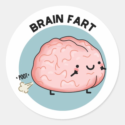 Brein Fart Grappige Anatomie Pun Ronde Sticker (Voorkant)