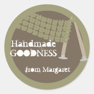 Breinaalden sjaal olijf cadeau label stickers