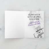 Breinaalden sneeuwman gepersonaliseerde kerst feestdagen kaart (Binnen)