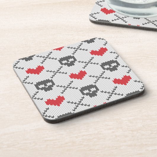 Breittenpatroon met schedels drankjes onderzetter (Linkerzijde)