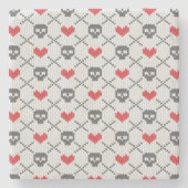 Breittenpatroon met schedels stenen onderzetter (Voorkant)