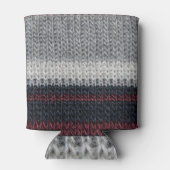 Breiwol: rode, witte strepen. blikjeskoeler (Achterkant)