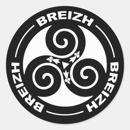 Breizh Triskel Ronde Sticker (Voorkant)