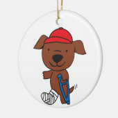 Breken been Dog Keramisch Ornament (Links)