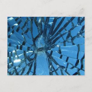 Breken blauw glas briefkaart
