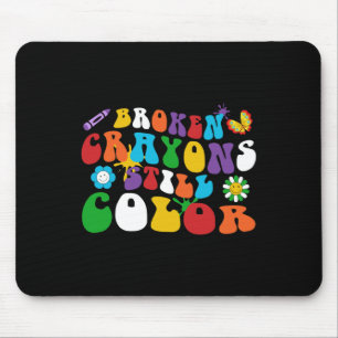 Breken Crayons nog steeds Kleurretro Groovy Hippie Muismat