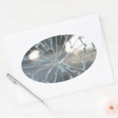 Breken glas ovale sticker (Envelop)