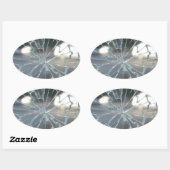 Breken glas ovale sticker (Vel)