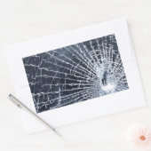 Breken glas rechthoekige sticker (Envelop)