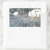 Breken glas rechthoekige sticker (Tas)