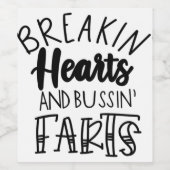 Breken harten 1e valentijn 254. wijn etiket (Enkel label)