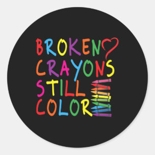 Breken krayons nog steeds kleur - Geestelijke gezo Ronde Sticker