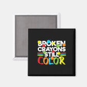 Breken krayons nog steeds kleurenbewustzijn magneet (Voorkant / Achterkant)