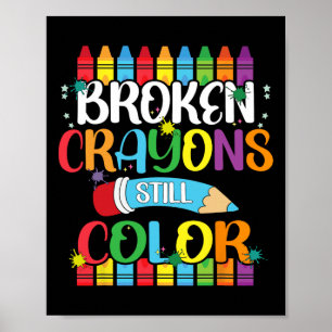 Breken krayons nog steeds kleurenbewustzijn poster