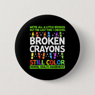 Breken krayons nog steeds kleurenbewustzijn ronde button 5,7 cm