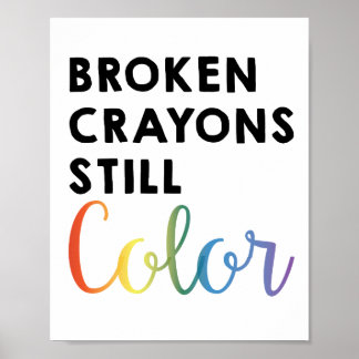 Breken krayons stilstaand Poster voor kleur/wandku