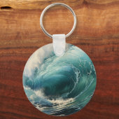 Breken Surf schilderij gepersonaliseerde Sleutelha Sleutelhanger (Achterkant)