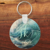 Breken Surf schilderij gepersonaliseerde Sleutelha Sleutelhanger (Voorkant)