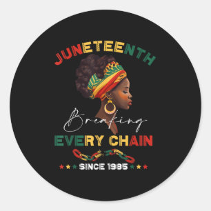 Breken van elke keten sinds 1865 Vrouwen Mannen Ju Ronde Sticker