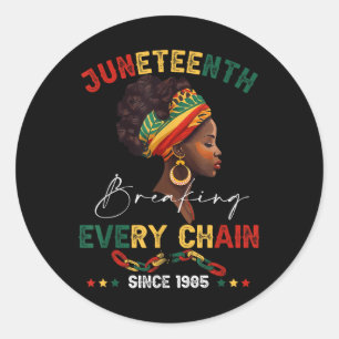 Breken van elke keten sinds 1865 Vrouwen Mannen Ju Ronde Sticker