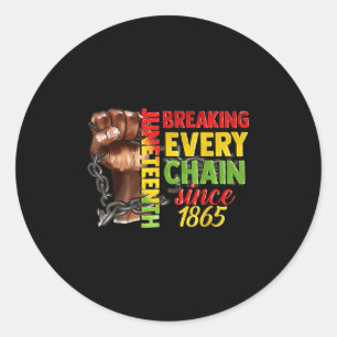 Breken van elke keten sinds 1865 Vrouwen Mannen Ju Ronde Sticker