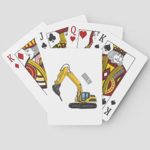 Breker graafmachine cartoon illustratie pokerkaarten
