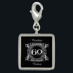 Breloque 60ème jour de l'anniversary<br><div class="desc">A romantic design to celebrate your 60th year of marriage. If you would like any help customizing this design please contact me, their an ask this designer button, just below this text. This sixtieth, 60 ans de wedding anniversary crest has the text diamond as that is the traditional gift for...</div>