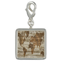 Carte marron du monde imprimée