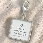 Breloque Simple moderne Elégante étoile de David Bat mitzva<br><div class="desc">Design est composé de typographie sans serif et de typographie cursive joueuse sur un arrière - plan simple. Disponible ici : http://www.zazzle.com/store/selectpartysupplies</div>