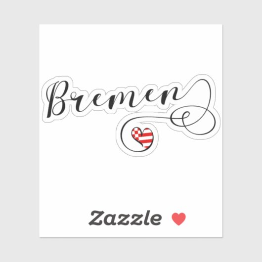 Bremen Heart Flag Sticker (Vel)