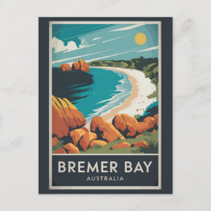 Bremer Bay Australië Illustratie Reizen Art Retro Briefkaart