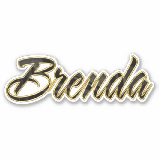 Brenda black gold Lettering Aufkleber Sticker (Voorkant)
