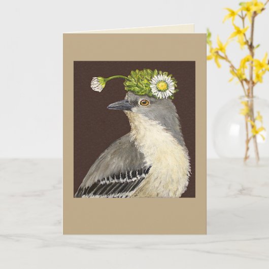 Brenda la carte des oiseaux moqueurs (Fleur jaune)