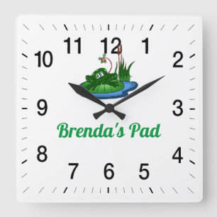 Brenda's Pad Vierkante Wandklok Klok