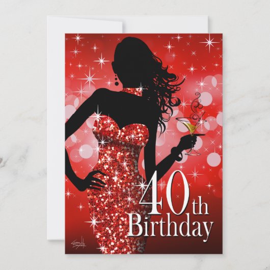 Breng de Bling 40th Birthday | rood Kaart (Voorkant)