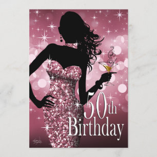 Breng de Bling Sparkle 50e verjaardag   mauve Kaart