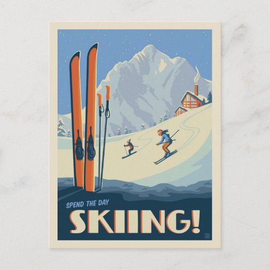 Breng de dag skiën briefkaart (Voorkant)