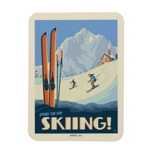 Breng de dag skiën  magneet