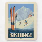 Breng de dag skiën  muismat (Voorkant)