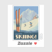 Breng de dag skiën sticker (Vel)