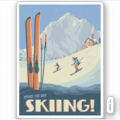 Breng de dag skiën sticker (Voorkant)
