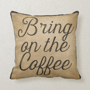 Breng de koffieboer aan kussen