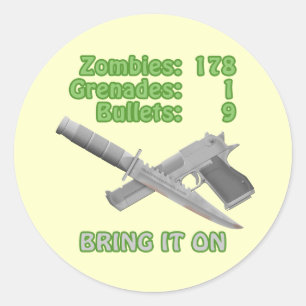 Breng de Zombies aan Ronde Sticker