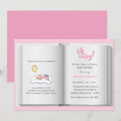 Breng een Boek Baby shower Uitnodiging (Meisje) (Voorkant / Achterkant)